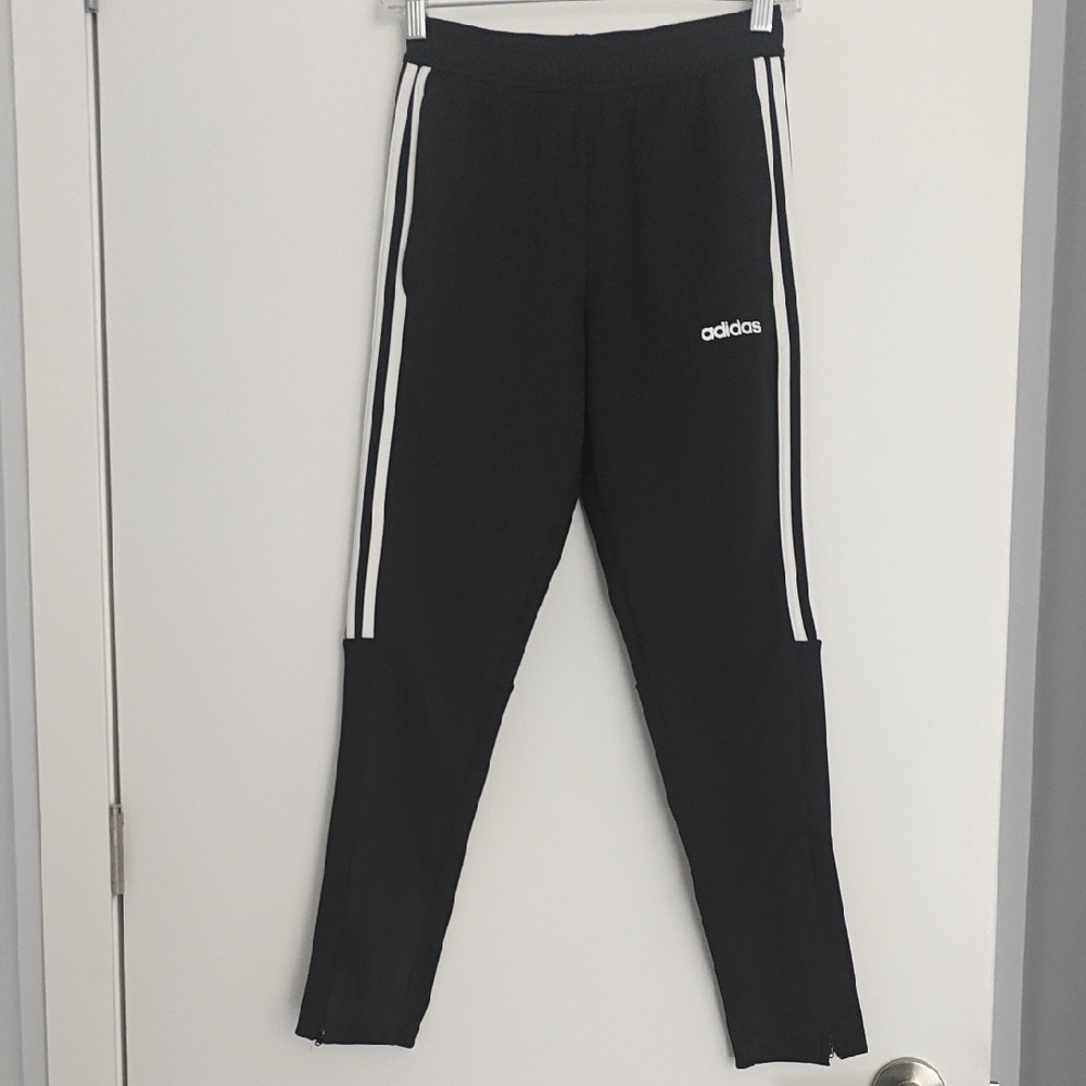 Adidas Black and White Joggers Tapered Fit